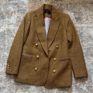 J. Crew Women’s Herringbone Blazer with Gold Accents